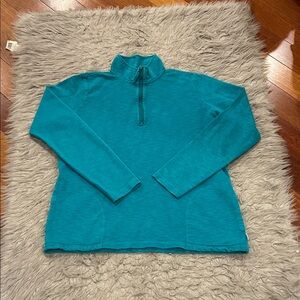 Orvis Women’s Teal Cotton Quarter-Zip Pullover Sweatshirt